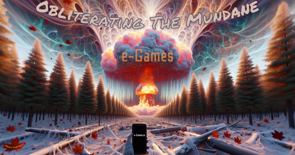 Wayne A. Cargill ~ Client Scout graphic design for Wayne A. Cargill Agency's e-Games: Obliterating The Mundane