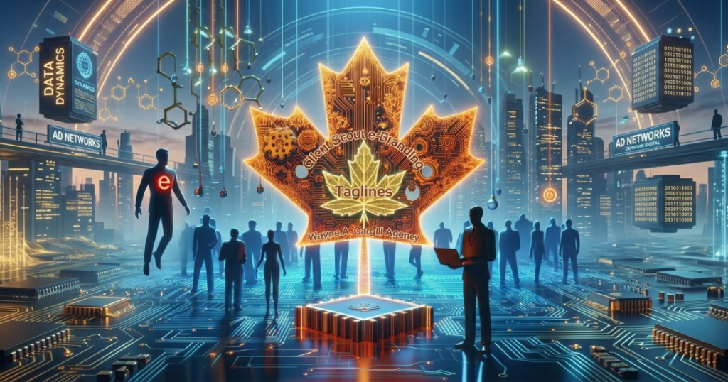 Wayne A. Cargill ~ Client Scout graphic design for Wayne A. Cargill Agency Client Scout e-Branding Tagline Logo used on Calgary Weather, My e-Canada Word On The Street: Expose News and Advanced Image Cloning digital gallery